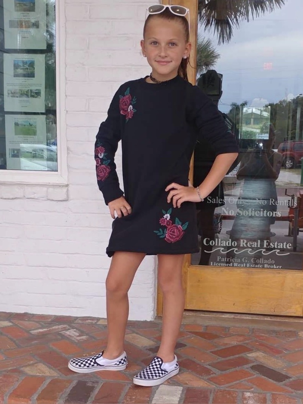 abercrombie kids black crewneck pullover sweatshirt dress size 9-10